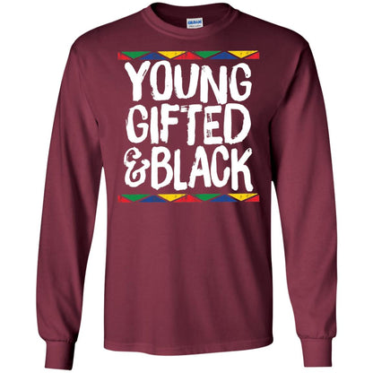 African Pride History Heritage T-shirt Young Gifted And Black Maroon