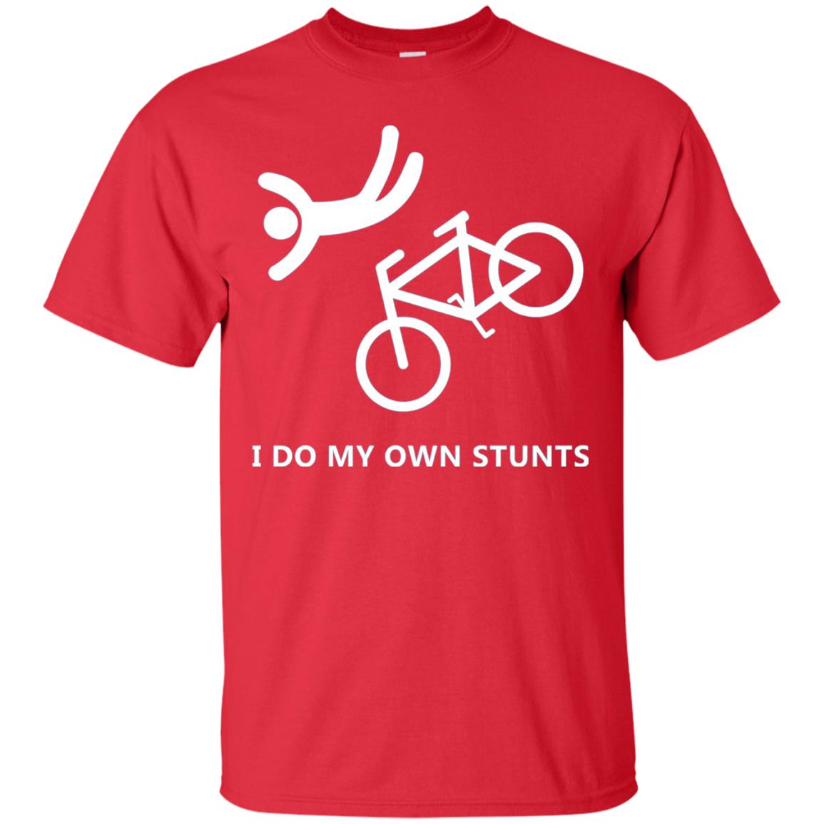 I Do My Own Stunts Bike Lover T-shirt Red