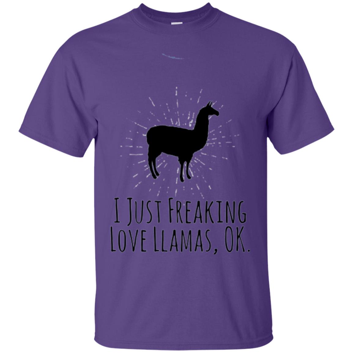 Funny Llama Lovers T-shirt I Just Freaking Love Llamas Ok Purple
