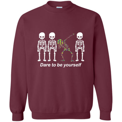 Dabbing T-shirt Dabbing Skeleton Dare To Be Yourself Maroon