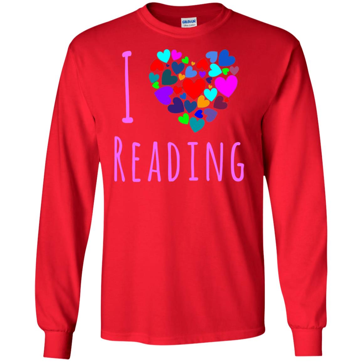 I Love Reading Club Heart Love Books Gift Shirt For Bookworm Red