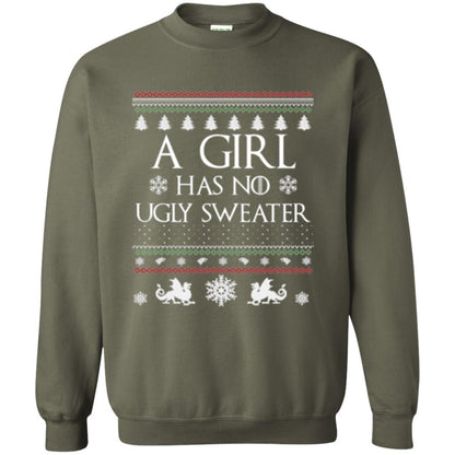 Christmas T-shirt Girl Has No Ugly Sweater Military Green