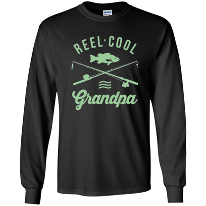 Fisherman T-shirt Retired Grandpa Reel Cool Black
