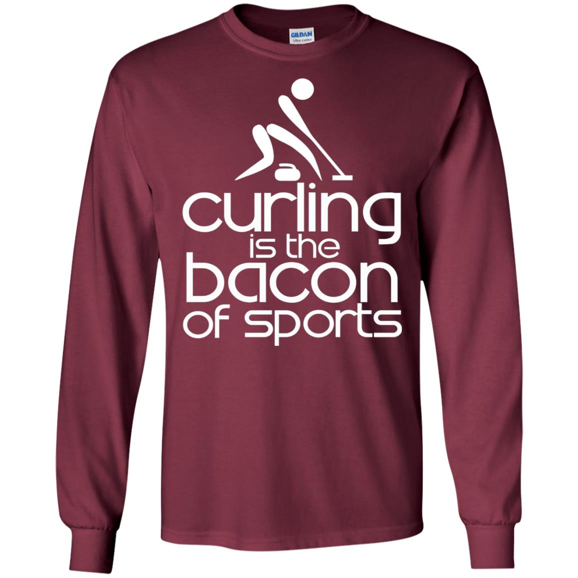 Funny Curling Is The Bacon Of Sports T-shirt Maroon