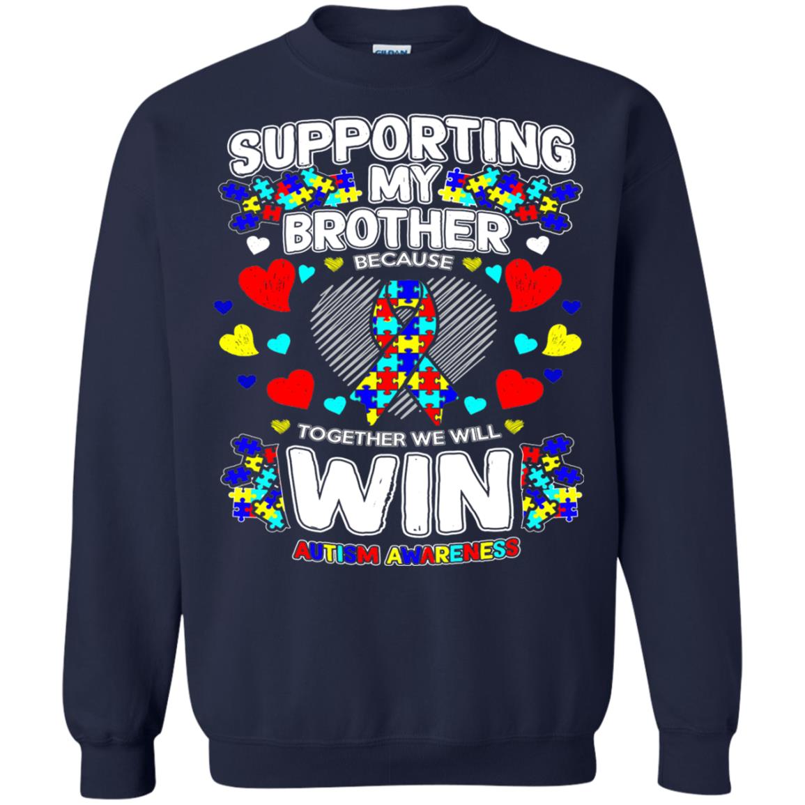 Autism Awareness Shirts For Supporting My Brother Navy