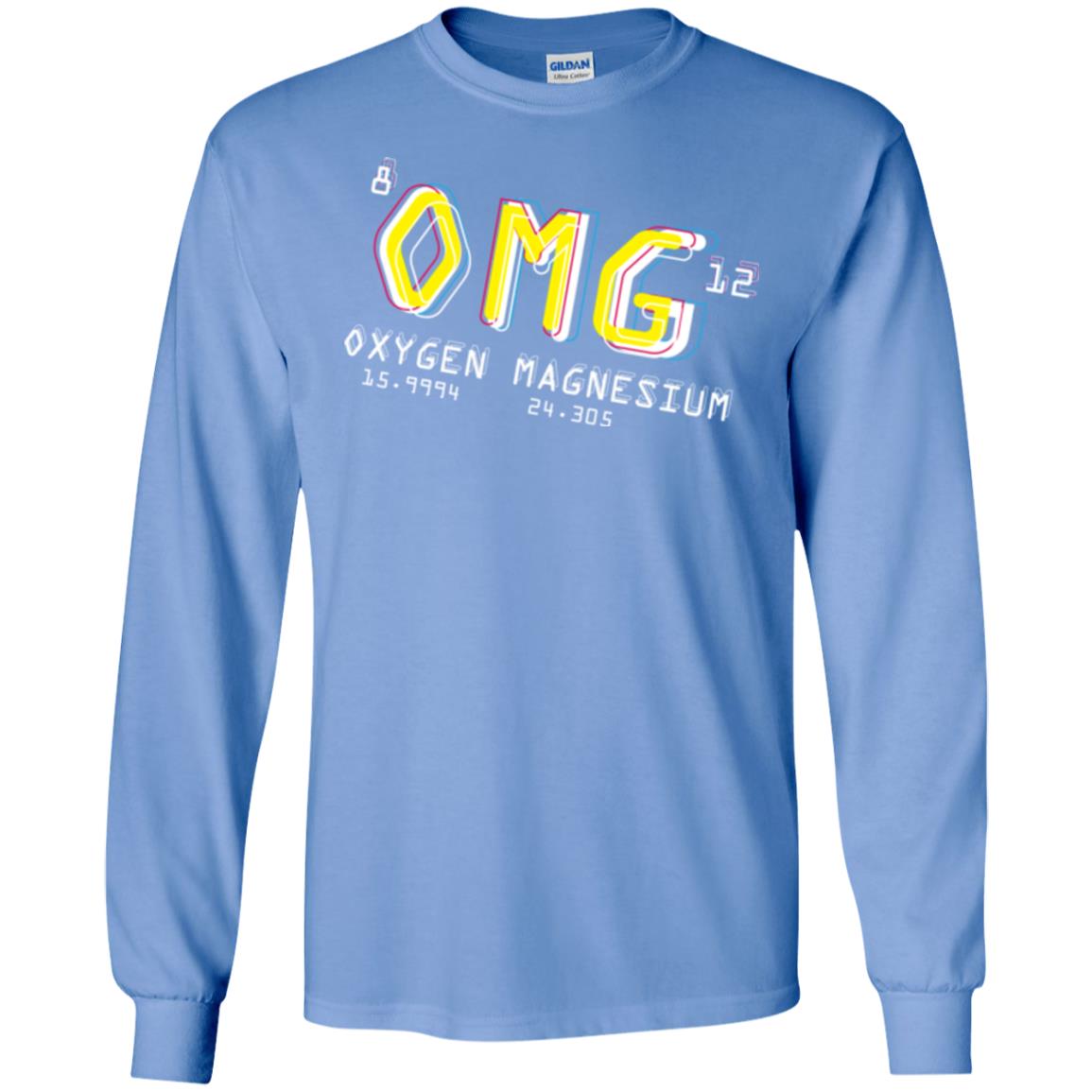 Funny Science Class T-shirt Omg Oxygen Magnesium Carolina Blue