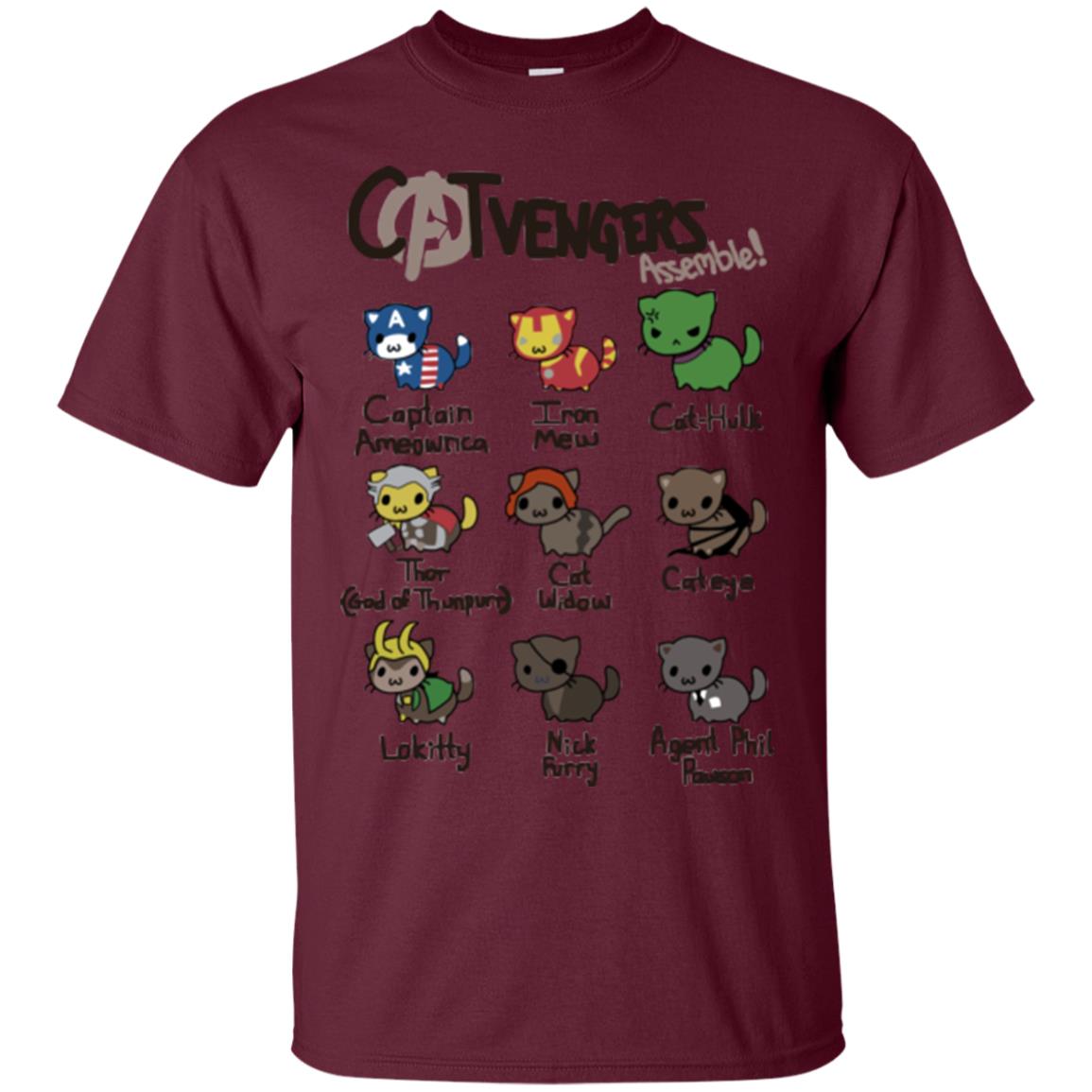 Catvengers Cat Lover Shirt Maroon