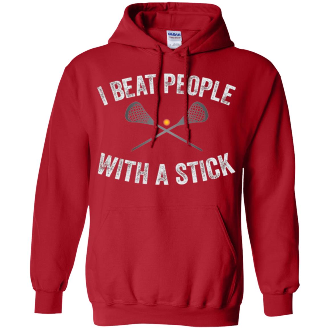 Lacrosse Lover T-shirt I Beat People With A Stick Red
