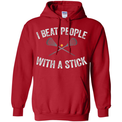 Lacrosse Lover T-shirt I Beat People With A Stick Red