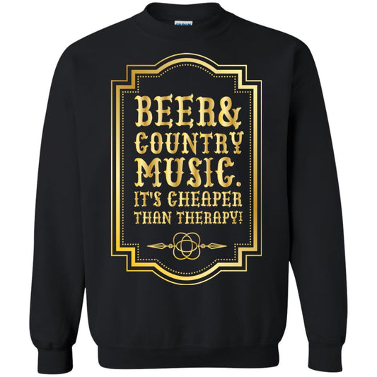 Beer Country Music Its Cheaper Than Therapy Beer Lover Shirt Black