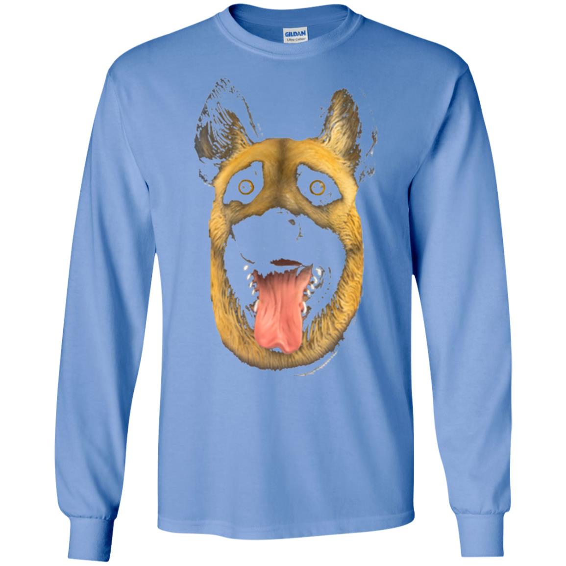 Dog Lover T-shirt Creepy Dog Head T-shirt Carolina Blue