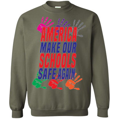 America Make Our Schools Safe Again Gu Control T-shirt Military Green