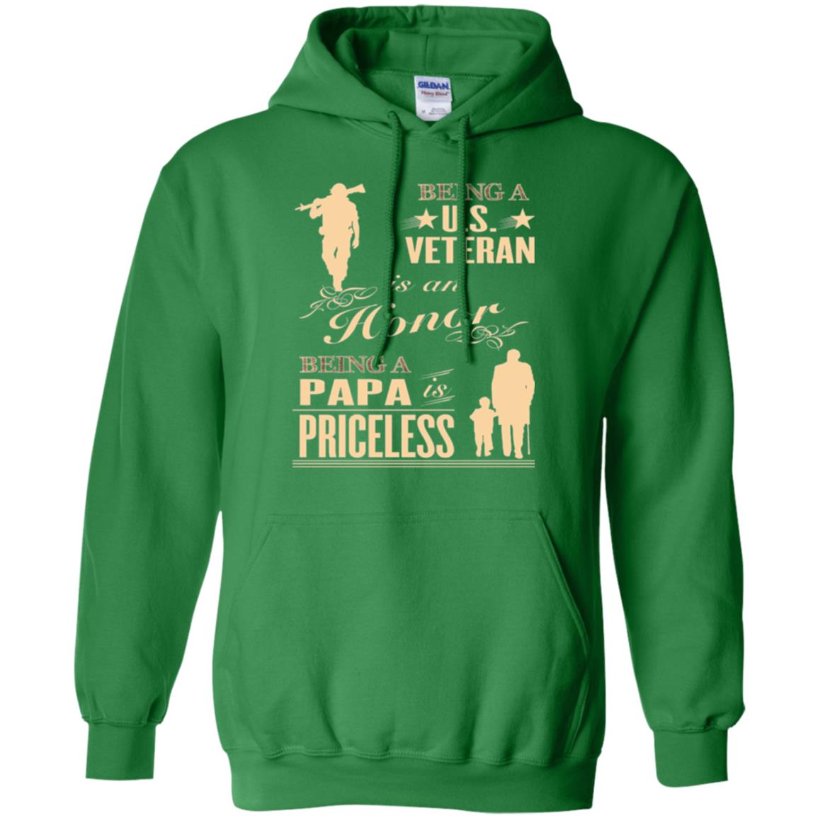 Papa T-shirt Being A U.s Veteran Irish Green