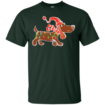 Dog Lover T-Shirt Christmas Lights Labrador Retriever Dog Lover Forest Green