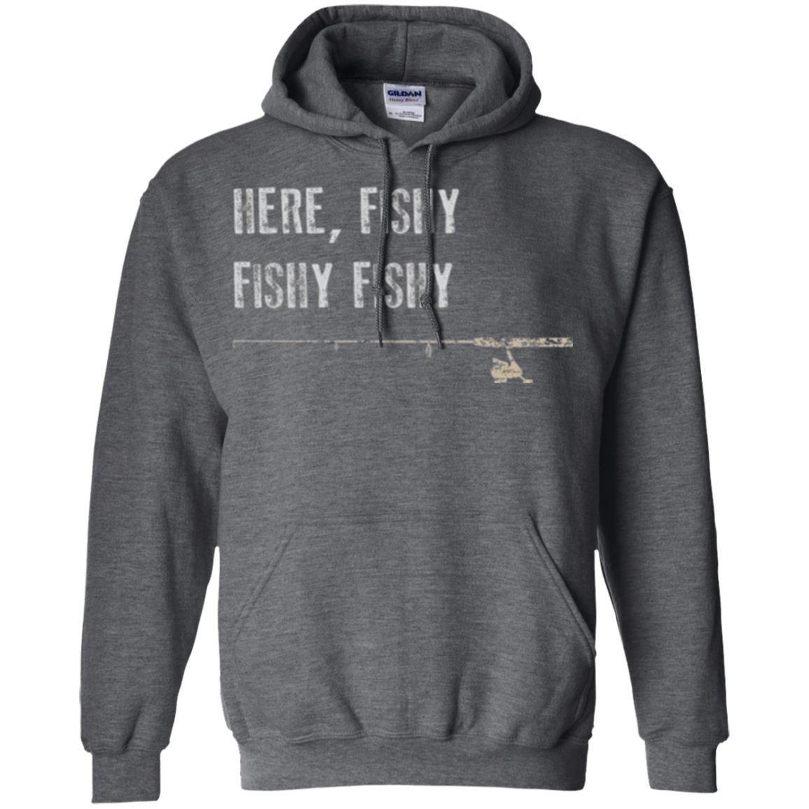 Fishing Lover T-shirt Here Fishy Fishy Dark Heather