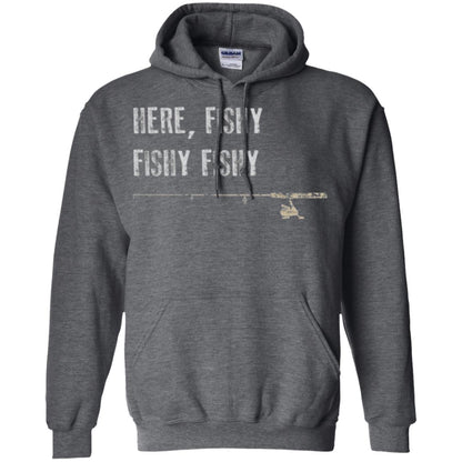 Fishing Lover T-shirt Here Fishy Fishy Dark Heather