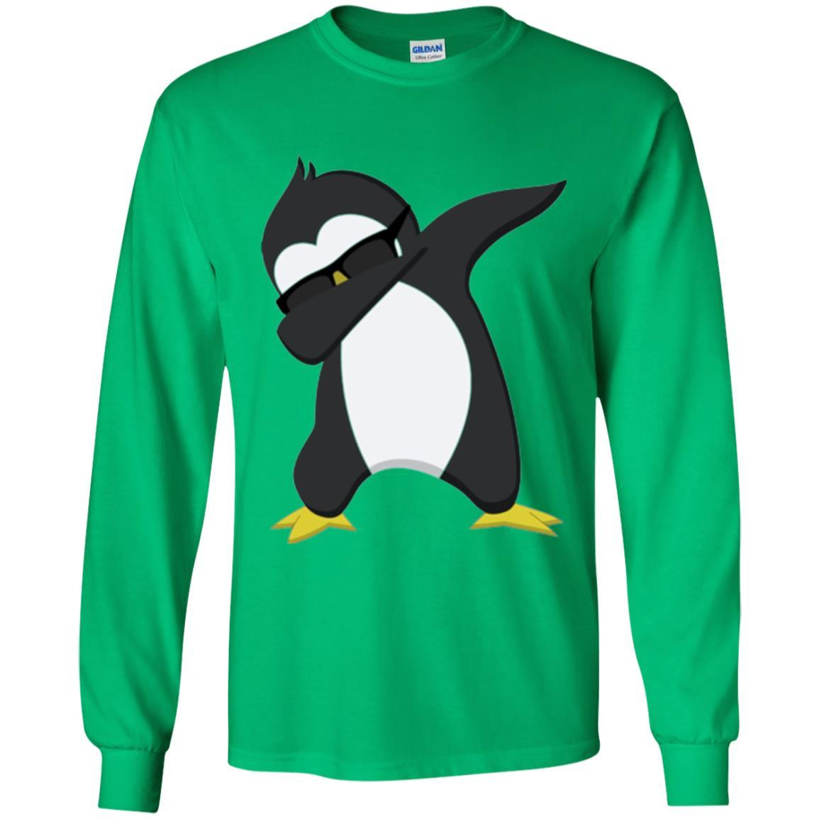 Chirstmas T-shirt Dabbing Penguin Irish Green