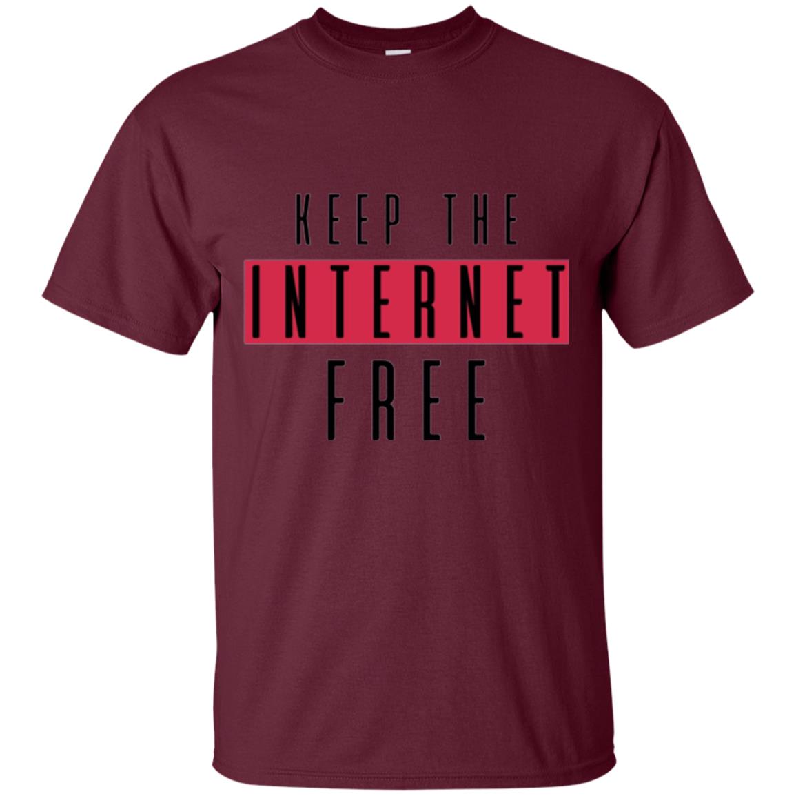 Keep The Internet Free T-shirt Maroon