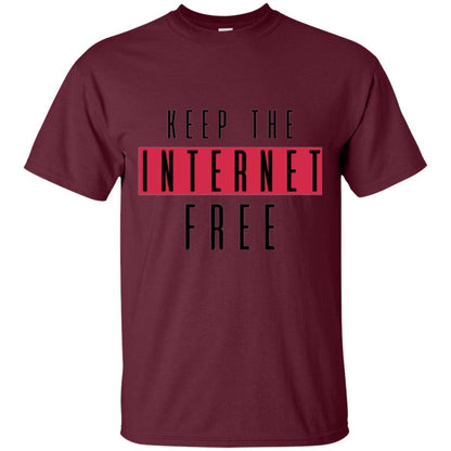Keep The Internet Free T-shirt Maroon