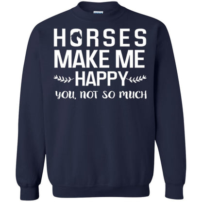 Equestrian T-shirt Horses Make Me Happy You Not So Much Navy