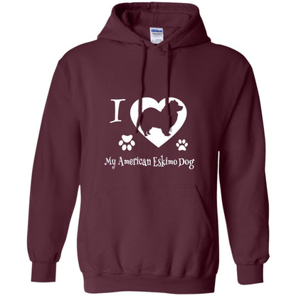 Dog Lover T-shirt I Love My American Eskimo Dog Maroon