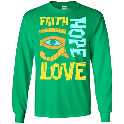 Faith Hope Love Christian T-shirt Irish Green