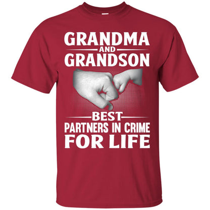 Grandma And Grandson Best Partners In Crime For Life Family T-shirt Cardinal