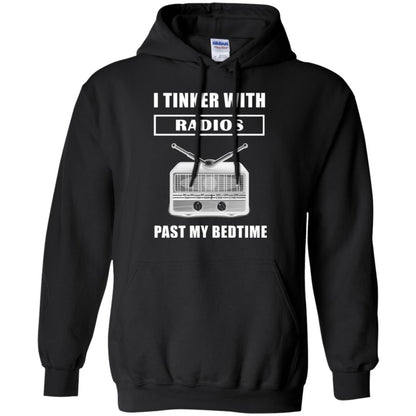 Funny Radio T-shirt I Tinker With Radios Past My Bedtime Black