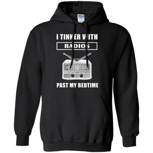 Funny Radio T-shirt I Tinker With Radios Past My Bedtime Black