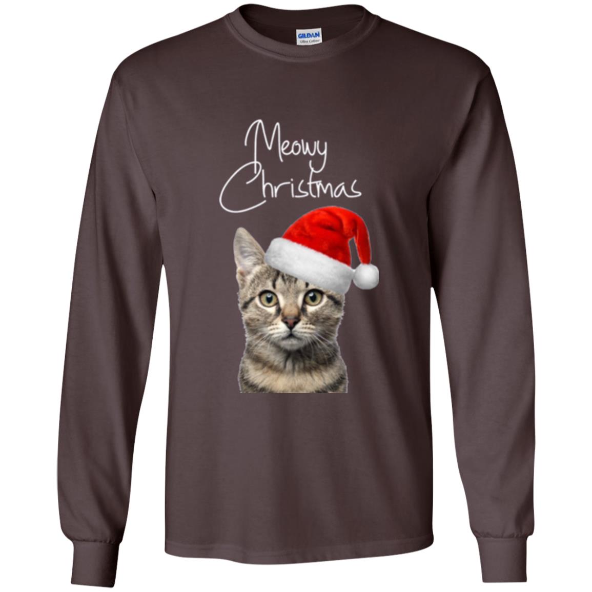 Cat Lovers T-shirt Merry Christmas Dark Chocolate