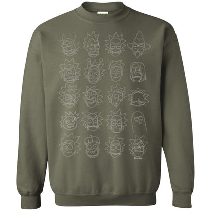 Movie T-Shirt The Many Faces Of Rick Military Green