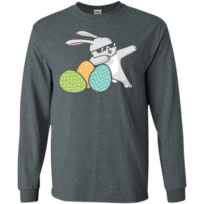 Easter Bunny Dabbing Gift Shirt For Dabbing Lover Dark Heather