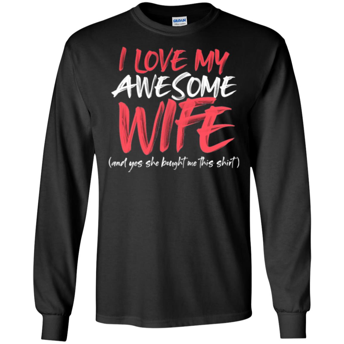 Valentines Day T-shirt I Love My Awesome Wife Black