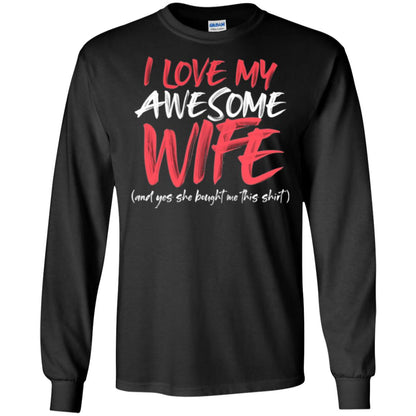 Valentines Day T-shirt I Love My Awesome Wife Black