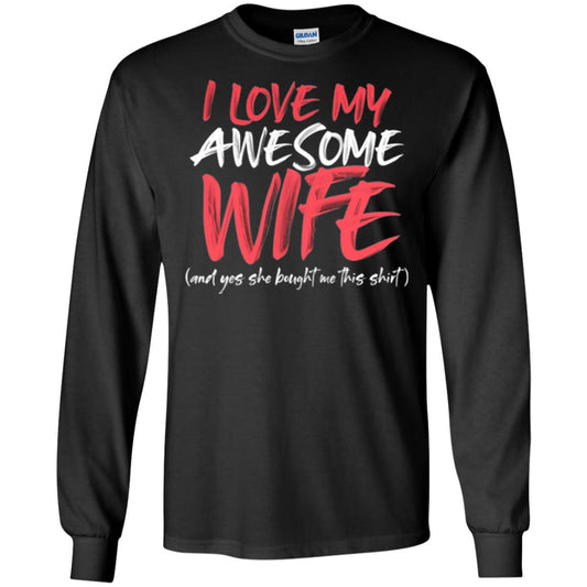 Valentines Day T-shirt I Love My Awesome Wife Black