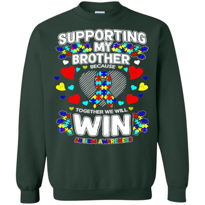 Autism Awareness Shirts For Supporting My Brother Forest Green