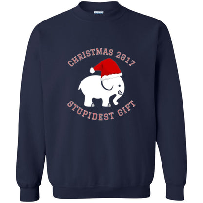 Christmas T-shirt White Elephant Christmas 2017 Stupidest Gift Navy