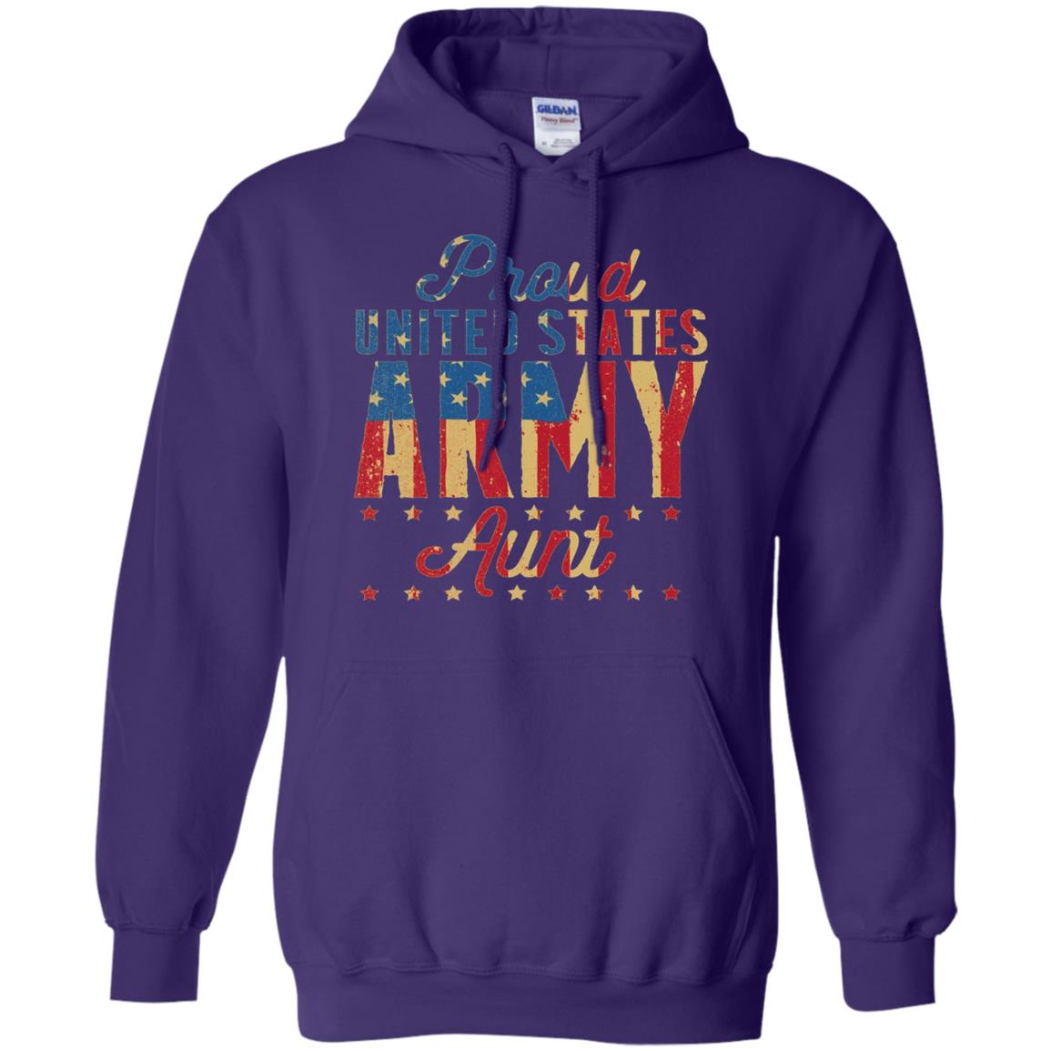 Proud United States Army Aunt Us Shirt Purple