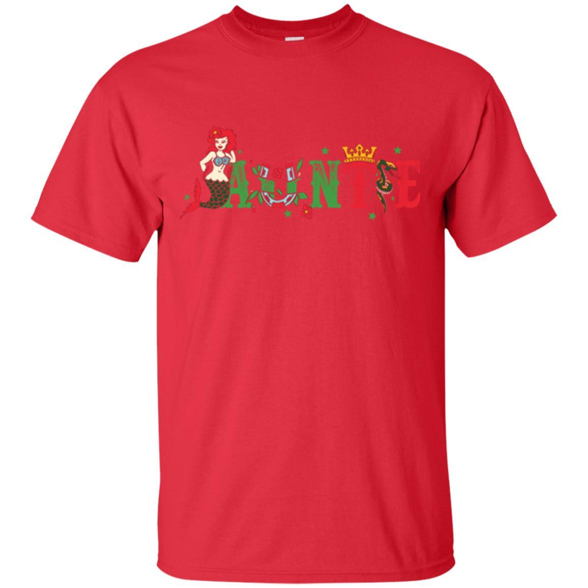Aunt T-shirt Mermaid Auntie T-shirt Red