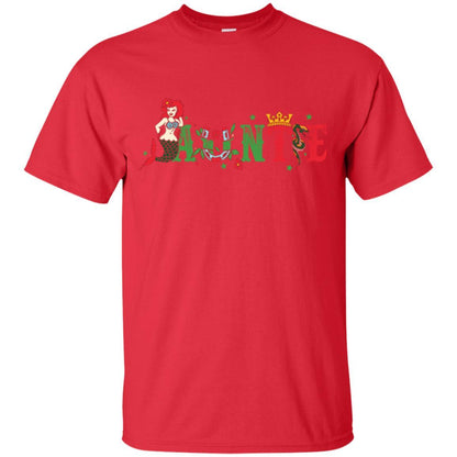 Aunt T-shirt Mermaid Auntie T-shirt Red