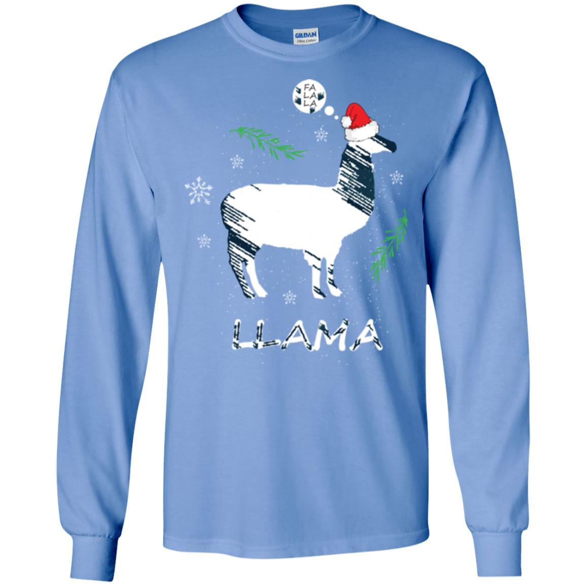 Christmas T-shirt Fa La La La Llama T-shirt Carolina Blue