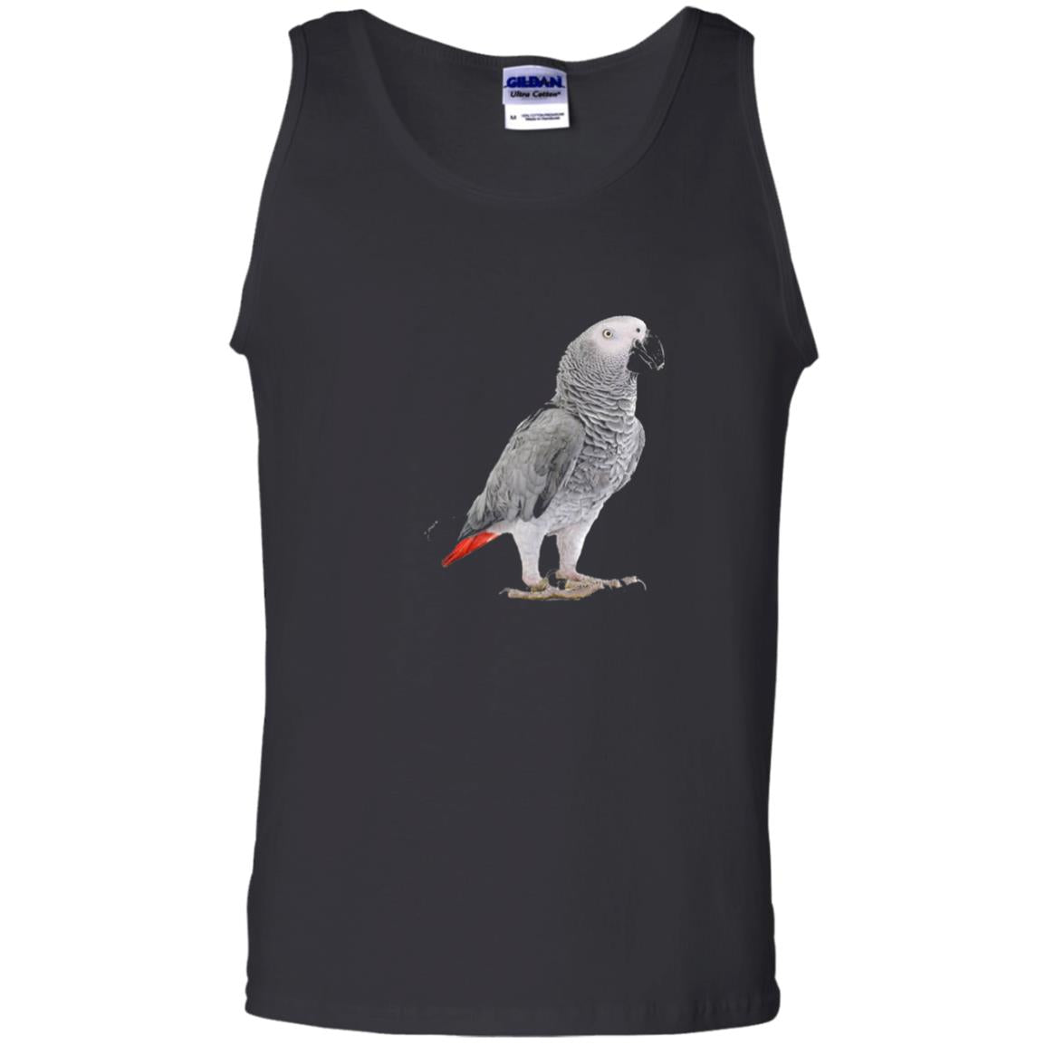 Funny African Grey Parrot Bird T-shirt Black