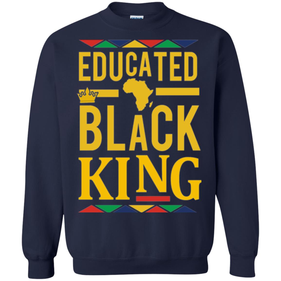African Dna Pride T-shirt Dashiki Educated Black King Navy