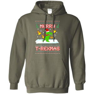 Merry T-rexmas X-mas Dinosaur Saurus Gift ShirtG185 Gildan Pullover Hoodie 8 oz.