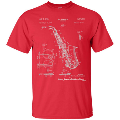 Saxophone Patent Graphic T-shirt Red