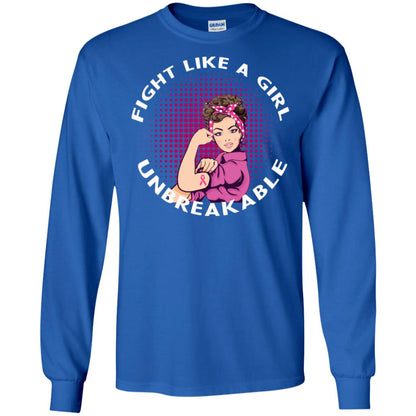 Fight Like A Girl Unbreakable Breast Awareness Shirt Royal