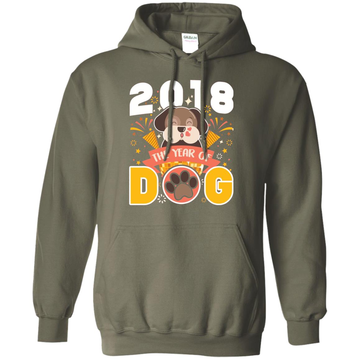 Funny Chinese New Year T-shirt 2018 The Year Of Dog Military Green
