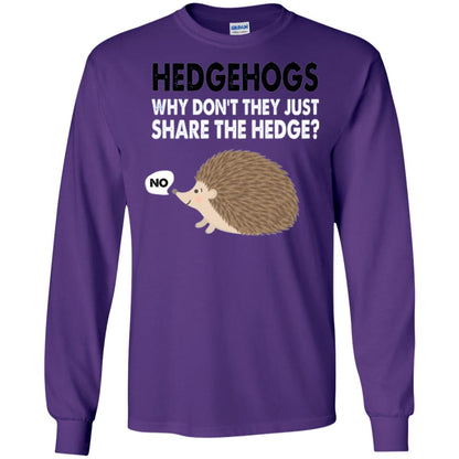 Hedgehogs T-shirt Why Don_t They Just Share Hedge Purple