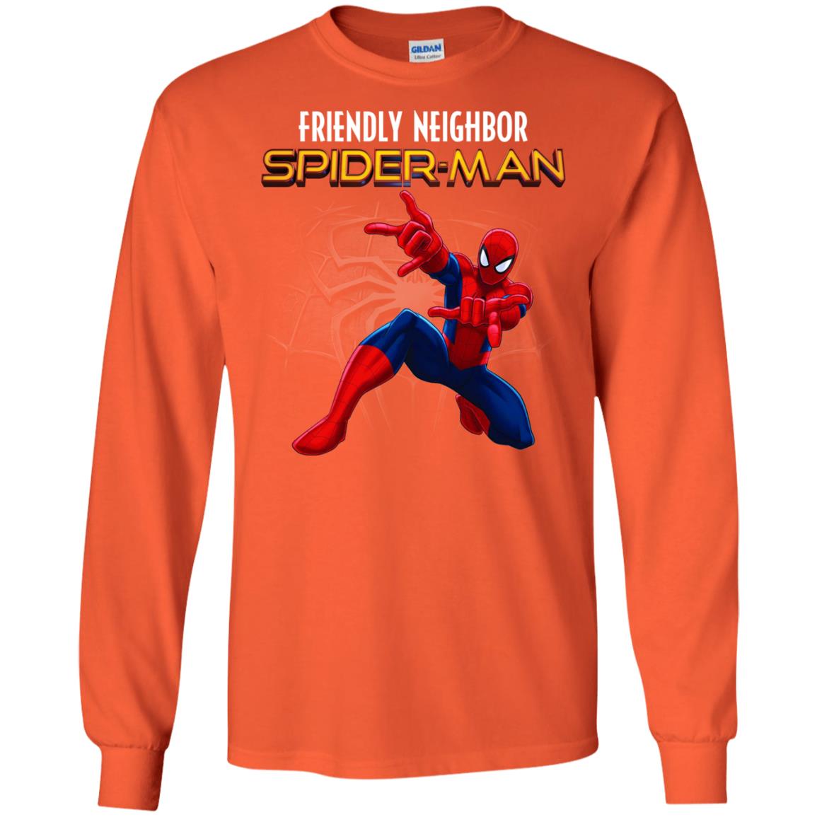 Friendly Neighbor Spider Man Movie Fan T-shirt Orange