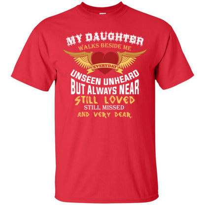 Family T-shirt My Daughter Walks Beside Me Everyday Red